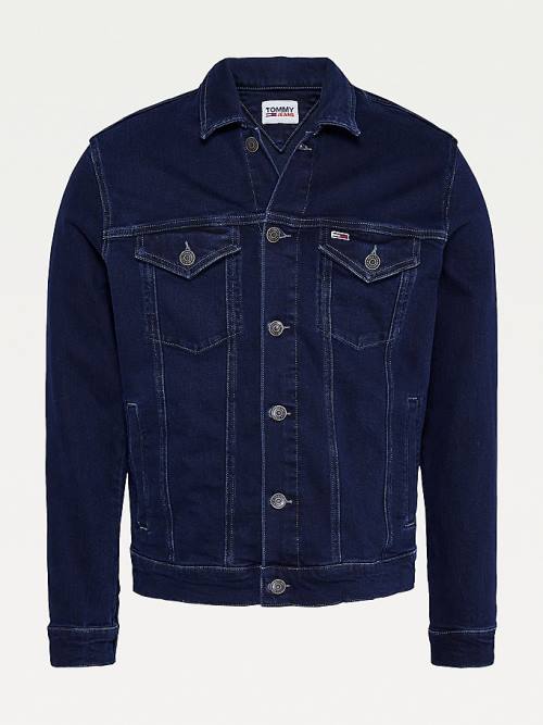 Tommy Hilfiger Faded Trucker Kabát Férfi Denim | TH042WCO