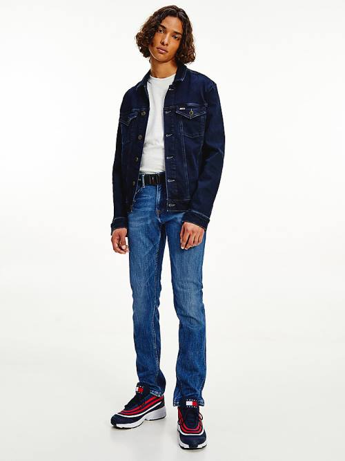 Tommy Hilfiger Faded Trucker Kabát Férfi Denim | TH042WCO