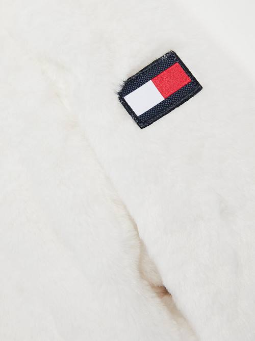 Tommy Hilfiger Faux Fur Zip-Thru Kabát Lány Fehér | TH507FMK