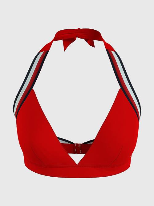 Tommy Hilfiger Fixed Triangle Bikini Top Fürdőruha Női Piros | TH285VTW