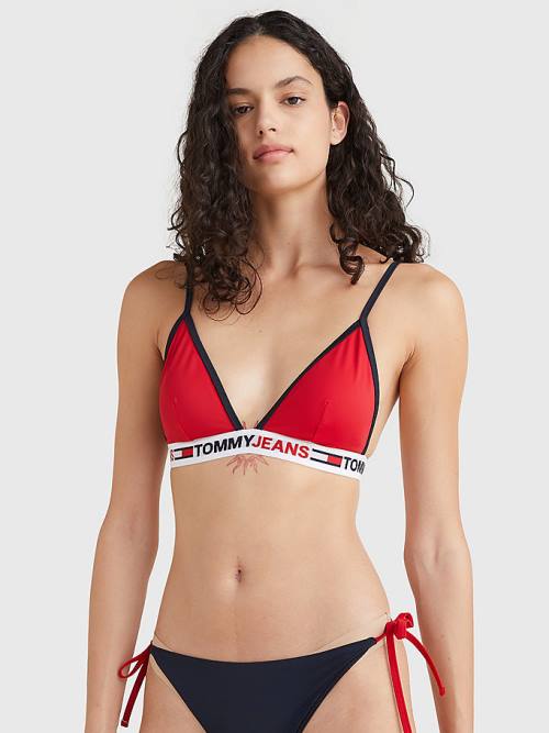 Tommy Hilfiger Fixed Triangle Bikini Top Fürdőruha Női Piros | TH302EKA