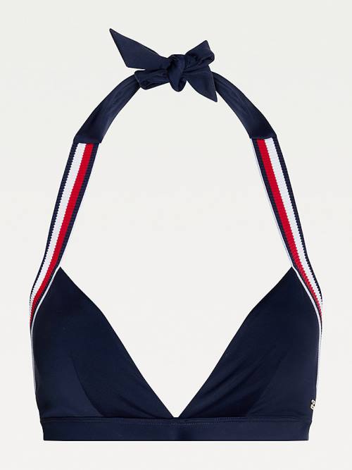 Tommy Hilfiger Fixed Triangle Bikini Top Fürdőruha Női Kék | TH682CRD