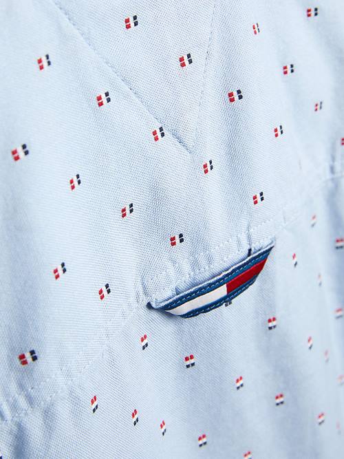 Tommy Hilfiger Flag Detail Oxford Dobby Ingek Fiú Kék | TH382VOP