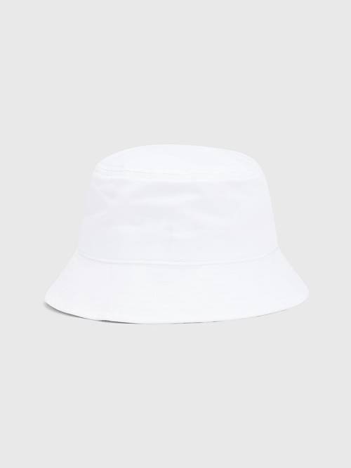 Tommy Hilfiger Flag Embroidery Bucket Kalap Férfi Fehér | TH160BNX