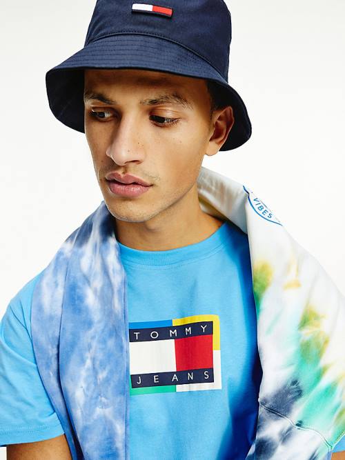 Tommy Hilfiger Flag Embroidery Bucket Kalap Férfi Kék | TH230XPL