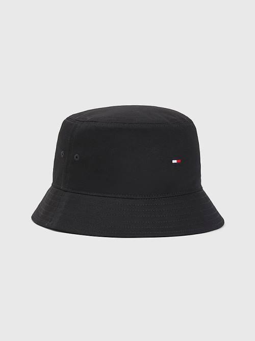 Tommy Hilfiger Flag Embroidery Bucket Kalap Férfi Fekete | TH258SWX