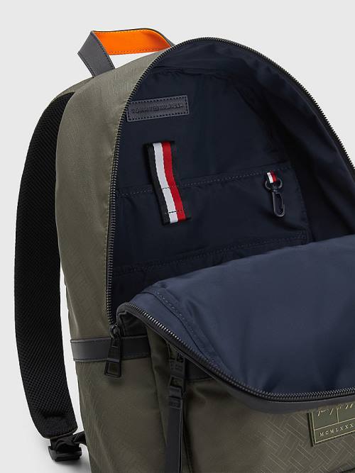 Tommy Hilfiger Flag Jacquard Backpack Táska Férfi Zöld | TH053ERK