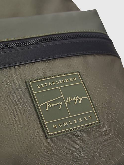 Tommy Hilfiger Flag Jacquard Backpack Táska Férfi Zöld | TH053ERK