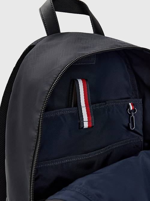 Tommy Hilfiger Flag Jacquard Backpack Táska Férfi Fekete | TH081YGL