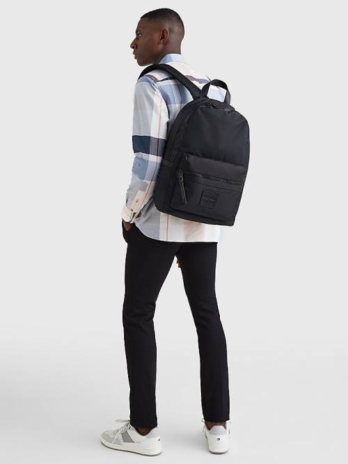 Tommy Hilfiger Flag Jacquard Backpack Táska Férfi Fekete | TH081YGL