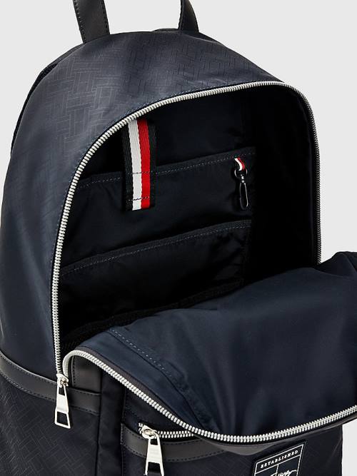 Tommy Hilfiger Flag Jacquard Backpack Táska Férfi Kék | TH153YSF