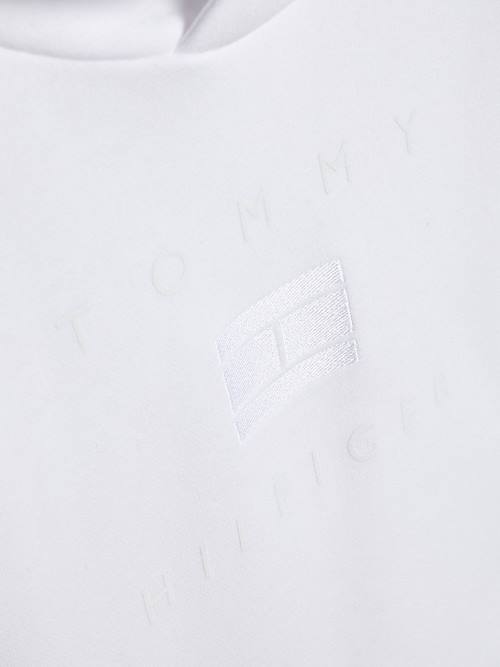 Tommy Hilfiger Flag Logo Kapucnis Pulóver Fiú Fehér | TH831ZHJ