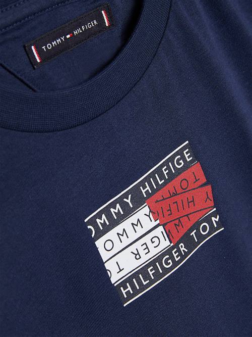 Tommy Hilfiger Flag Logo Póló Fiú Kék | TH987HSU