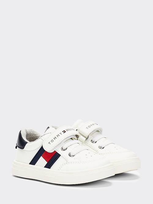 Tommy Hilfiger Flag Low-Top Tornacipő Fiú Fehér | TH532KJN