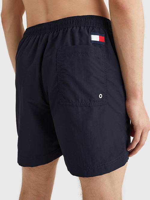 Tommy Hilfiger Flag Mid Length Drawstring Shorts Fürdőruha Férfi Kék | TH097VKG