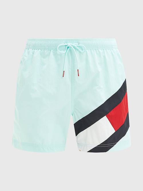 Tommy Hilfiger Flag Mid Length Drawstring Shorts Fürdőruha Férfi Kék | TH316KVF