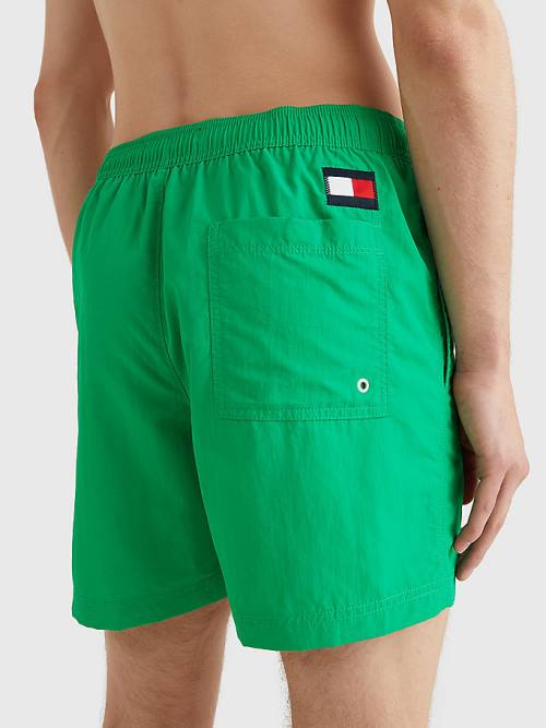 Tommy Hilfiger Flag Mid Length Drawstring Shorts Fürdőruha Férfi Zöld | TH543LTW