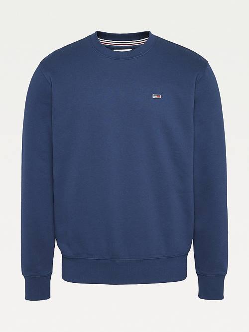 Tommy Hilfiger Flag Patch Fleece Pulóver Férfi Kék | TH168LFY