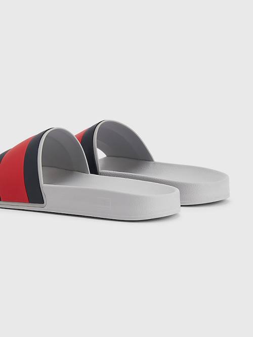 Tommy Hilfiger Flag Pool Slides Szandál Férfi Szürke | TH659RUE