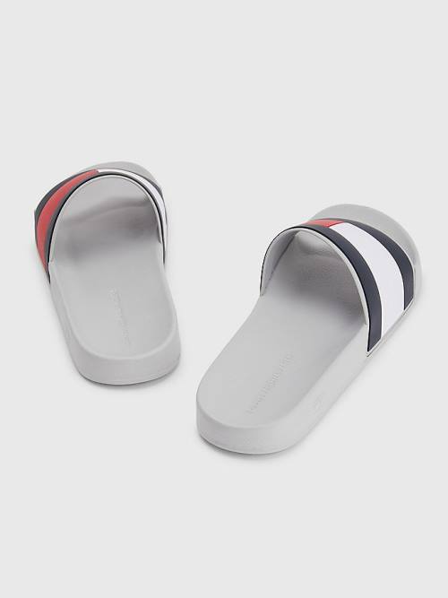 Tommy Hilfiger Flag Pool Slides Szandál Férfi Szürke | TH659RUE