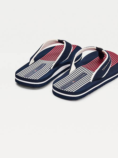 Tommy Hilfiger Flag Print Flip Flops Szandál Fiú Kék | TH759OFE