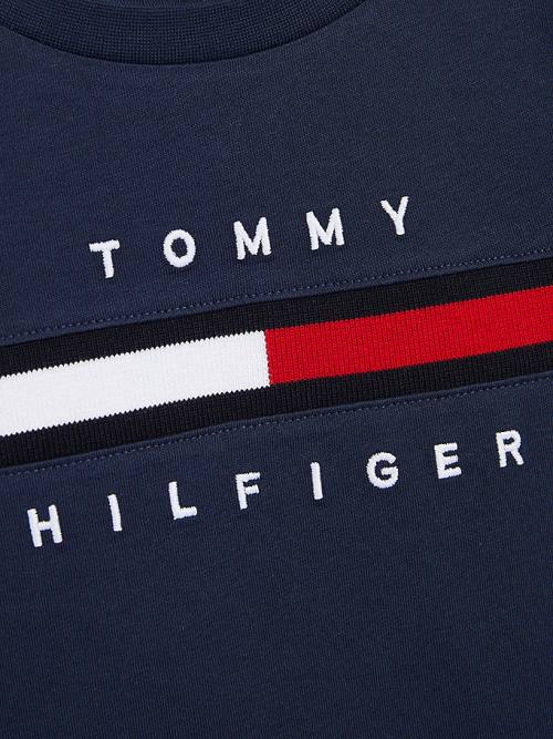 Tommy Hilfiger Flag Rib Insert Póló Fiú Kék | TH265EBL