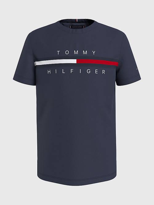 Tommy Hilfiger Flag Rib Insert Póló Fiú Kék | TH265EBL