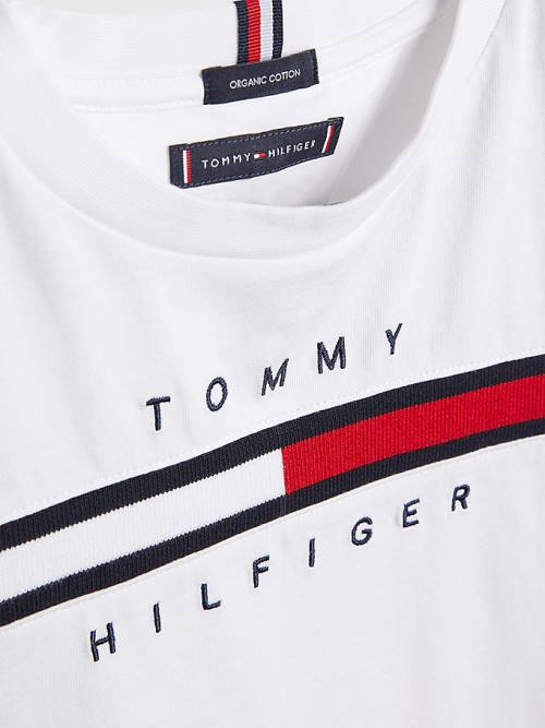 Tommy Hilfiger Flag Rib Insert Póló Fiú Fehér | TH690WNA