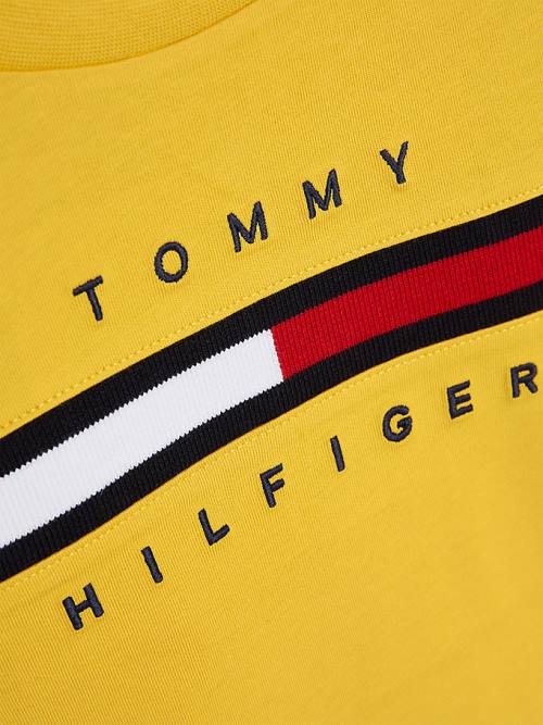 Tommy Hilfiger Flag Rib Insert Póló Fiú Sárga | TH867HJP