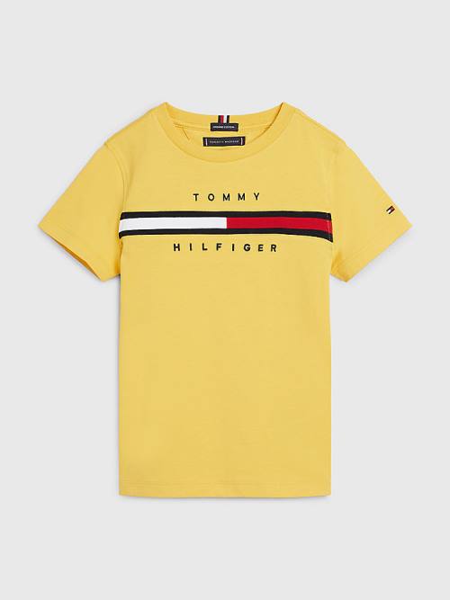 Tommy Hilfiger Flag Rib Insert Póló Fiú Sárga | TH867HJP