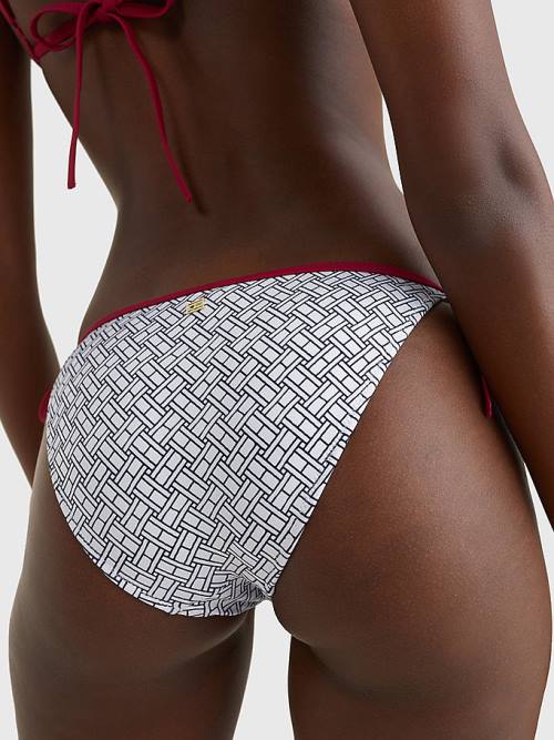 Tommy Hilfiger Flag Side Tie Bikini Bottoms Fürdőruha Női Fehér | TH728CVQ