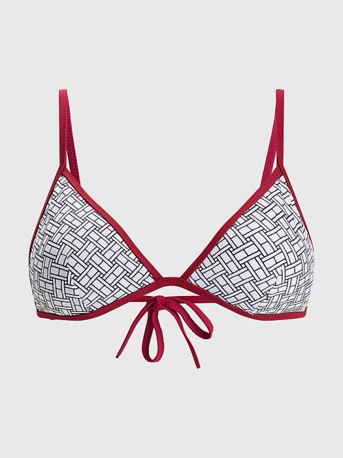 Tommy Hilfiger Flag Triangle Bikini Top Fürdőruha Női Fehér | TH307HCV