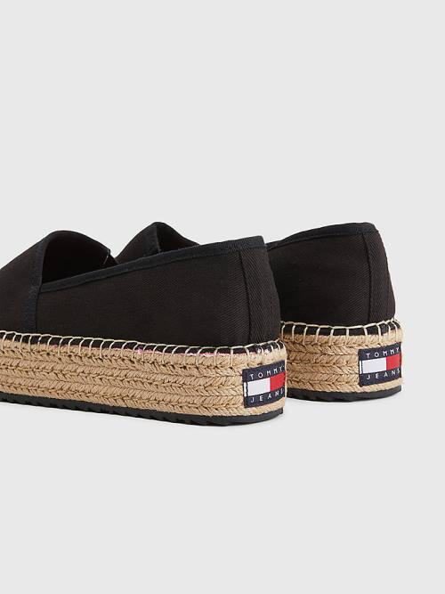 Tommy Hilfiger Flatform Espadrilles Loafer Cipő Női Fekete | TH189KAR