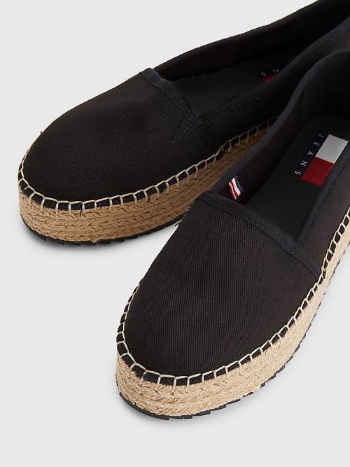 Tommy Hilfiger Flatform Espadrilles Loafer Cipő Női Fekete | TH189KAR