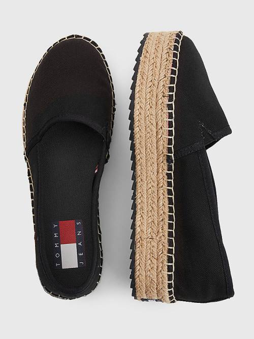 Tommy Hilfiger Flatform Espadrilles Loafer Cipő Női Fekete | TH189KAR