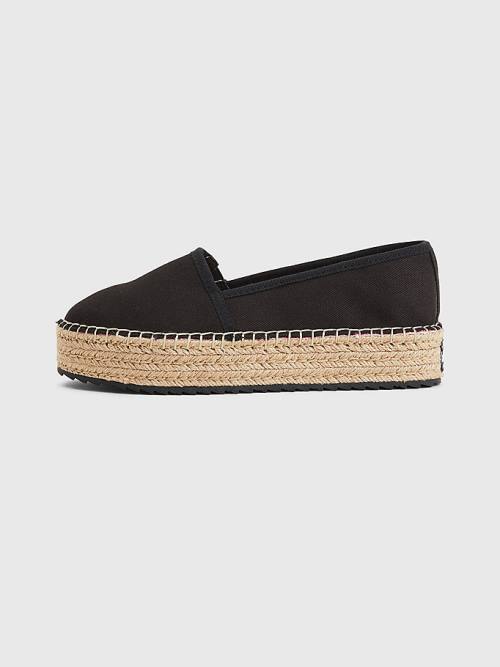 Tommy Hilfiger Flatform Espadrilles Loafer Cipő Női Fekete | TH189KAR