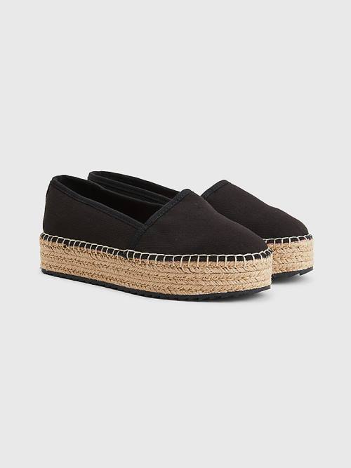 Tommy Hilfiger Flatform Espadrilles Loafer Cipő Női Fekete | TH189KAR