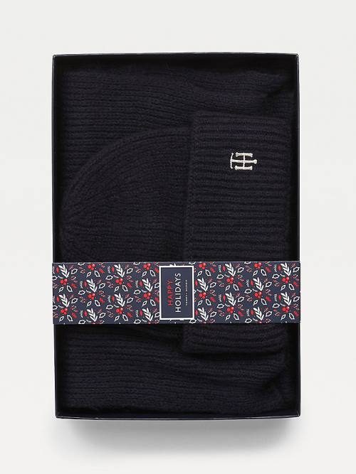 Tommy Hilfiger Flecked Scarf And Beanie Gift Set Kalap Női Kék | TH265RLC