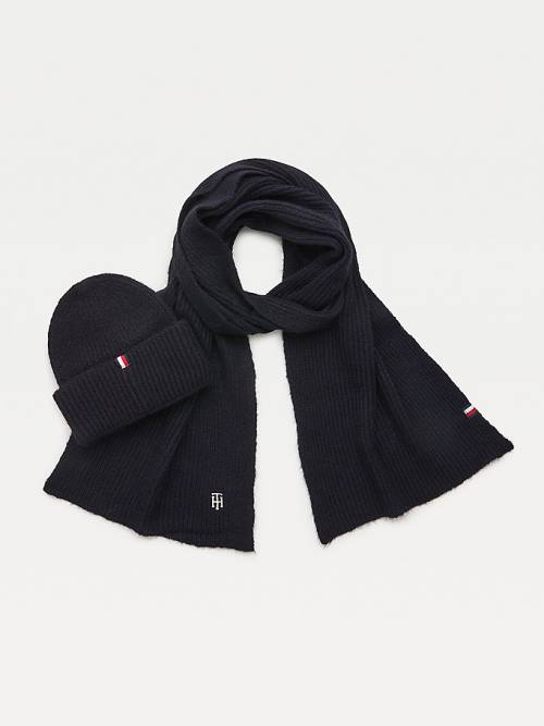 Tommy Hilfiger Flecked Scarf And Beanie Gift Set Kalap Női Kék | TH265RLC