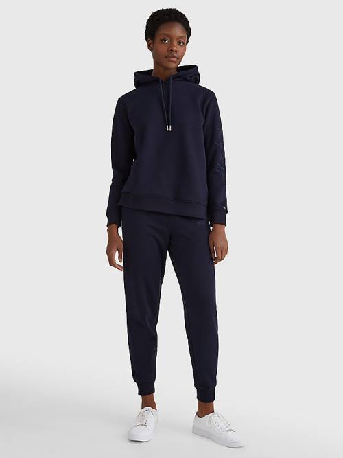 Tommy Hilfiger Fleece Cuffed Leg Joggers Nadrág Női Kék | TH629IOQ