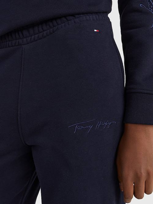 Tommy Hilfiger Fleece Cuffed Leg Joggers Nadrág Női Kék | TH629IOQ