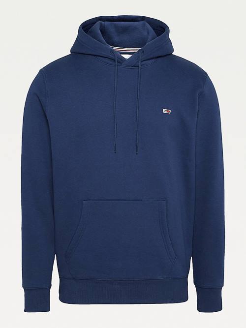 Tommy Hilfiger Fleece Flag Patch Kapucnis Pulóver Férfi Kék | TH763RJZ