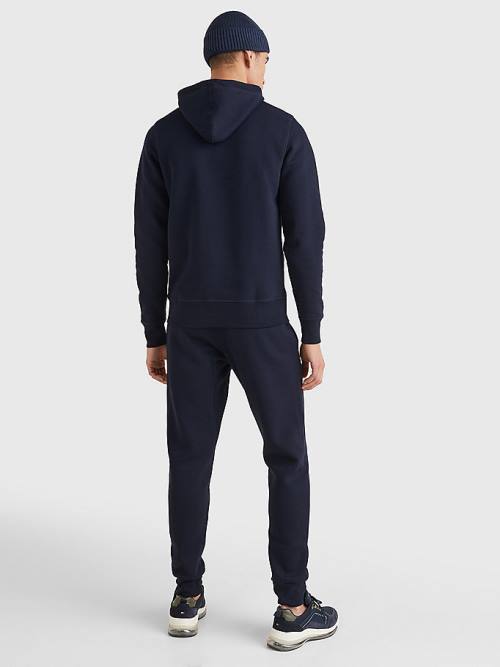 Tommy Hilfiger Flex Fleece Graphic Kapucnis Pulóver Férfi Kék | TH821XCE