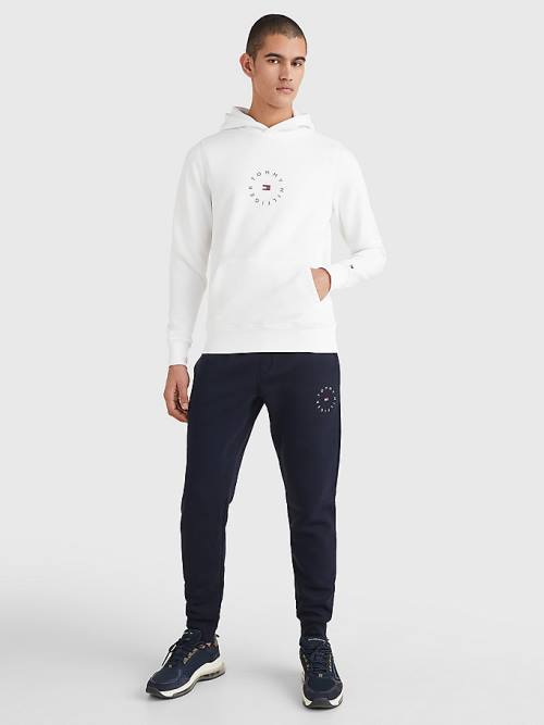 Tommy Hilfiger Flex Fleece Graphic Kapucnis Pulóver Férfi Fehér | TH861NWX