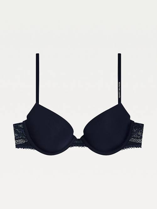 Tommy Hilfiger Floral Csipke Padded Balconette Bra Fehérnemű Női Kék | TH249RBH