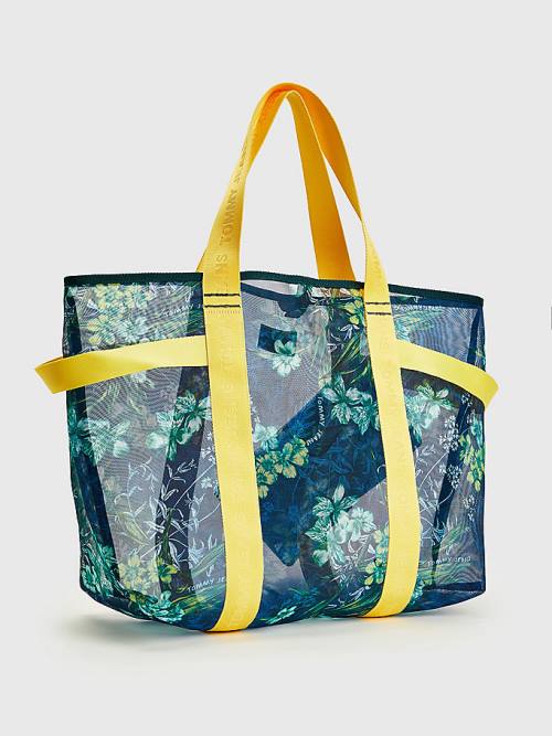 Tommy Hilfiger Floral Mesh Tote Táska Női Kék | TH403CDV