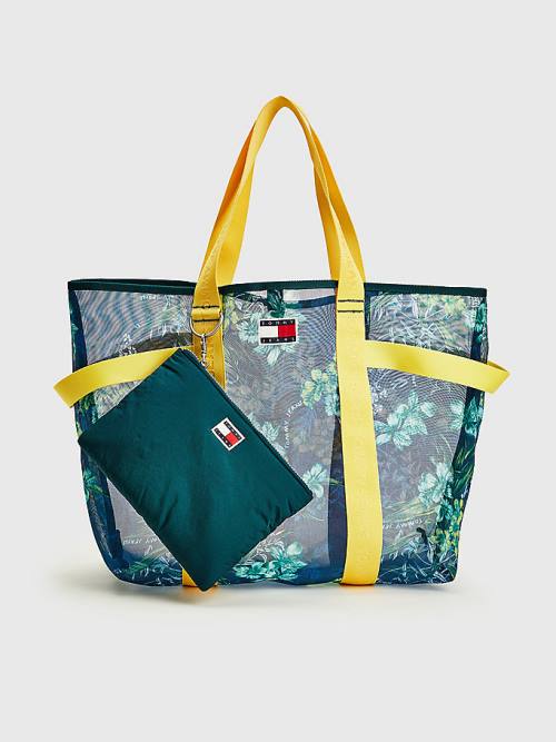 Tommy Hilfiger Floral Mesh Tote Táska Női Kék | TH403CDV