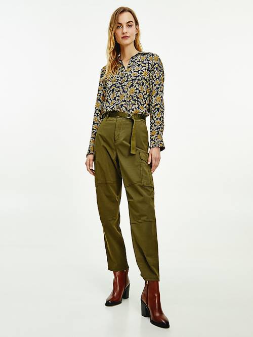 Tommy Hilfiger Floral Viscose Crepe Relaxed Fit Blúz Női Sárga | TH150NLJ