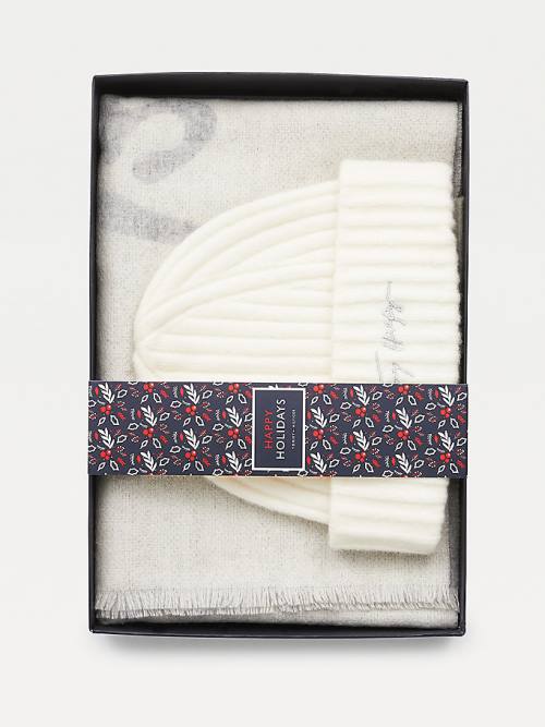 Tommy Hilfiger Fresh Scarf And Beanie Gift Set Kalap Női Szürke | TH623IAZ