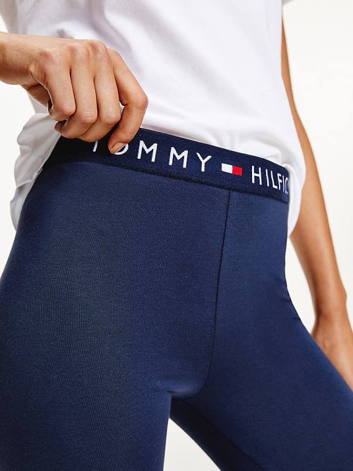 Tommy Hilfiger Full Length Logo Leggings Női Kék | TH472CVH